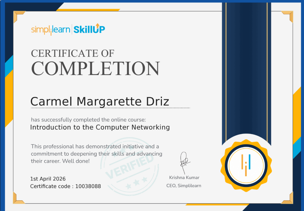Introduction to Computer Networking Certificate